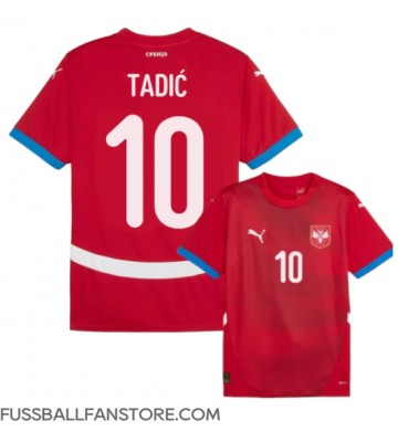 Serbien Dusan Tadic #10 Replik Heimtrikot EM 2024 Kurzarm